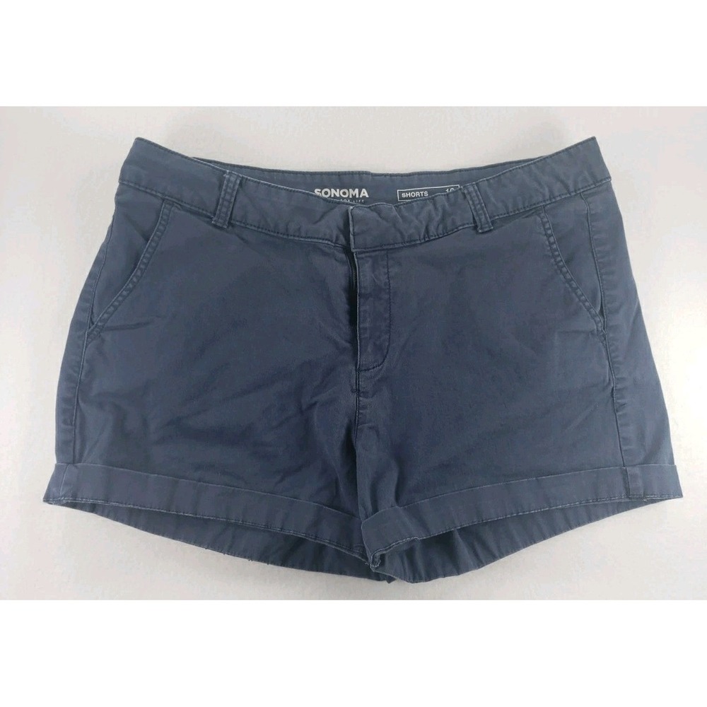Sonoma Goods For Life Shorts Blue Cotton Stretch Cuffed Chino Women's 16